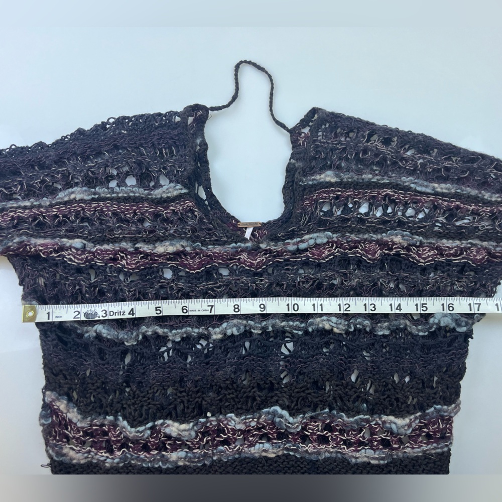 Free People Navy Multicolor Knit Pullover Sweater N274-46 - Picture 5 of 6